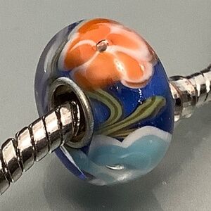 New Murano Glass Flower Charm/Bead for Snake Chain Bracelet or Necklace